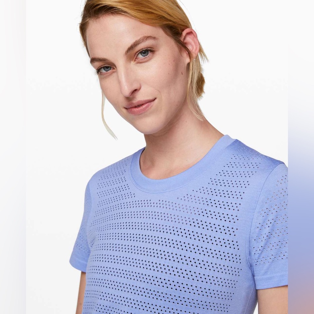 Lululemon Athletica Breeze by Short Sleeve in Blue Shade